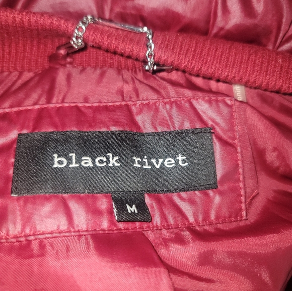Black Rivet  Puffer Jacket good condition color cherry - Picture 9 of 9